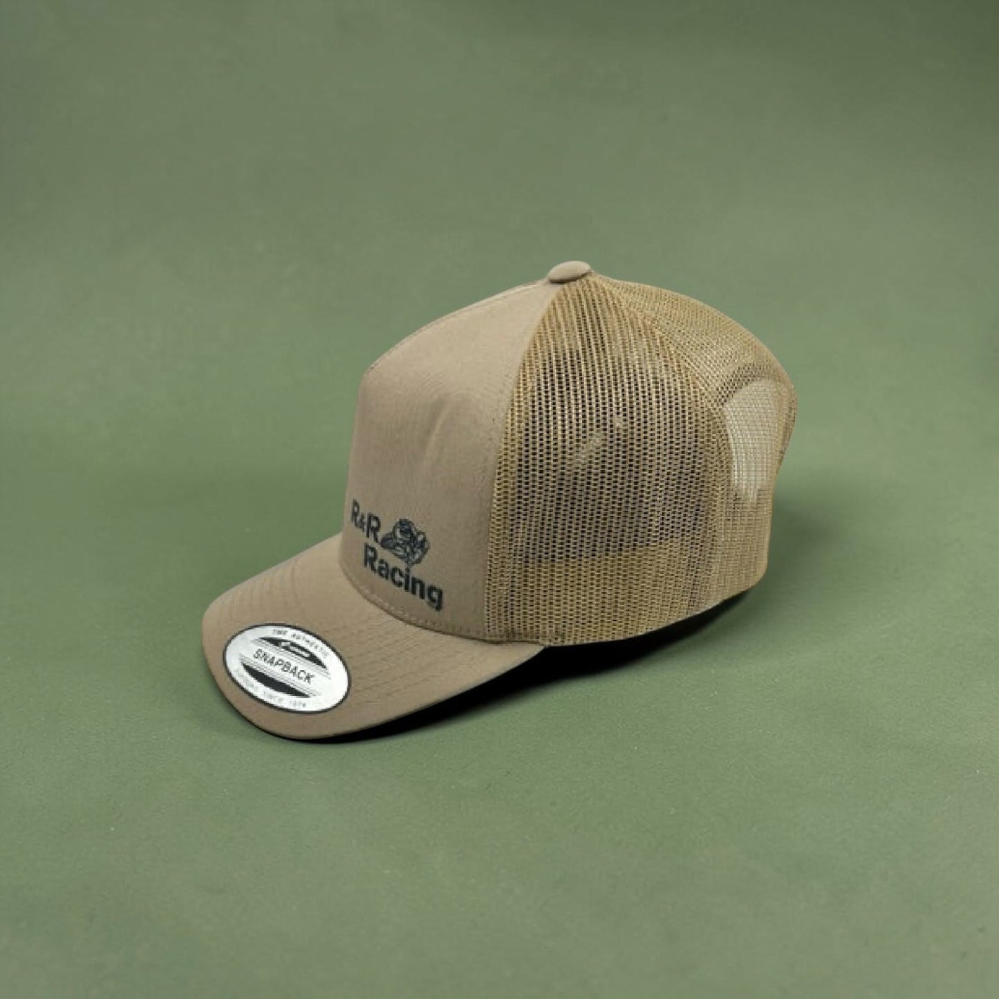 Tan snapback trucker hat