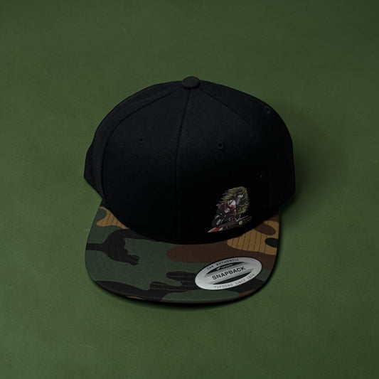 Black hat with camo brim