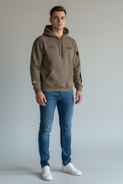 Super heavyweight fleece lined pullover hoodie - Coyote Brown