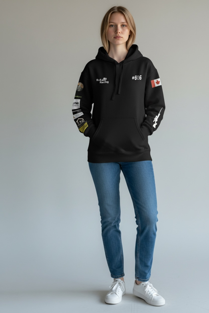 Super heavyweight fleece-lined pullover hoodie - Black