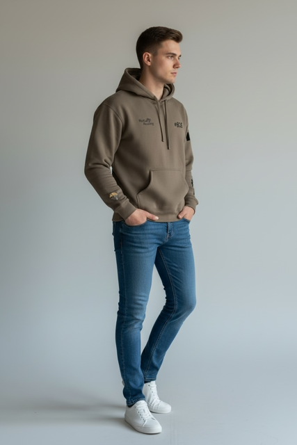 Super heavyweight fleece lined pullover hoodie - Coyote Brown